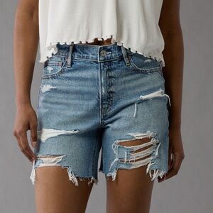 American Eagle Outfitters Distressed Blue Denim Jean Shorts